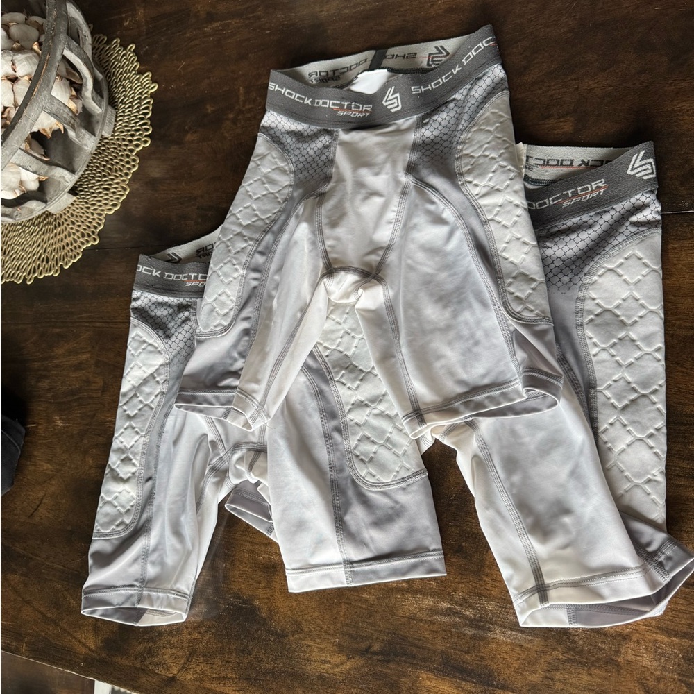 Shock Doctor Kids White Compression Shorts